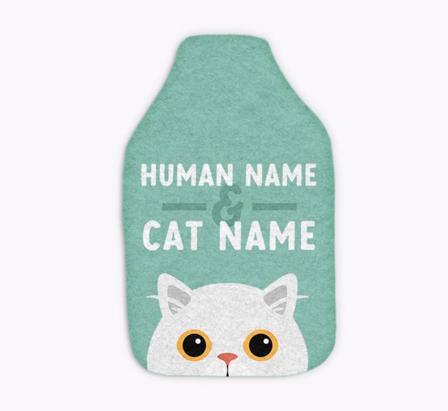 Human & Cat Names: Personalised {breedCommonName} Hot Water Bottle